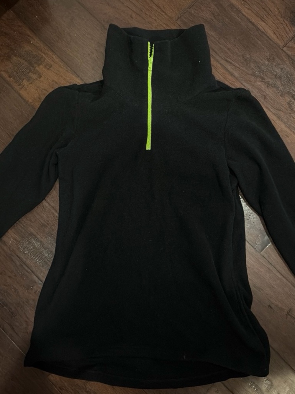 Dudley Stephens Triple Fleece Black Quarter-Zip Pullover with Lime Zipper